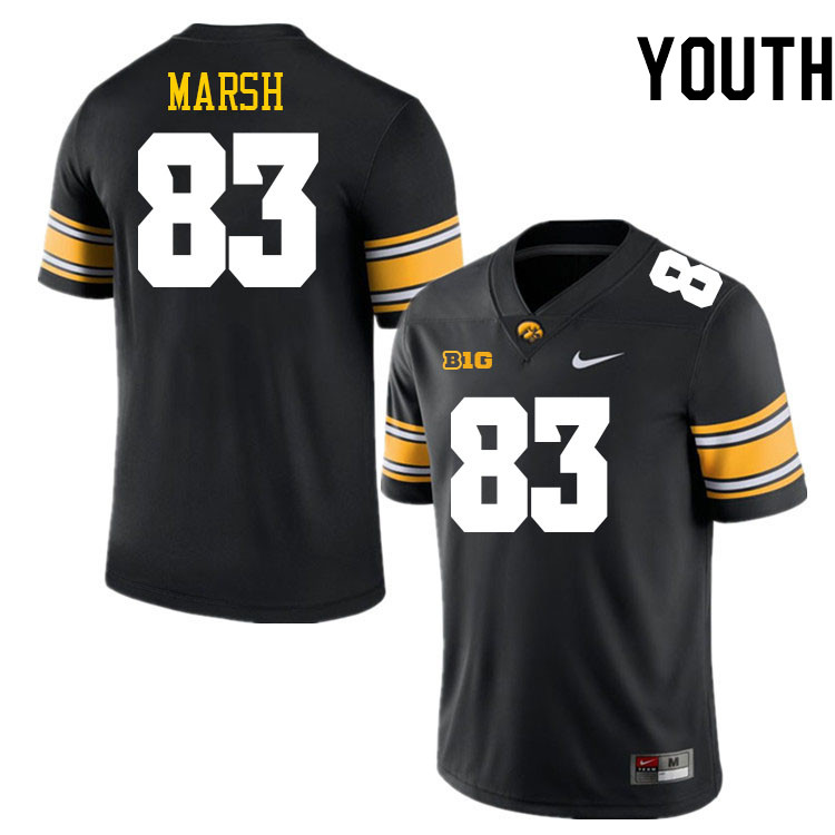 Youth #83 Cole Marsh Iowa Hawkeyes College Football Jerseys Stitched-Black